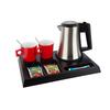 Wood Black Tray Signum With Star Kettle